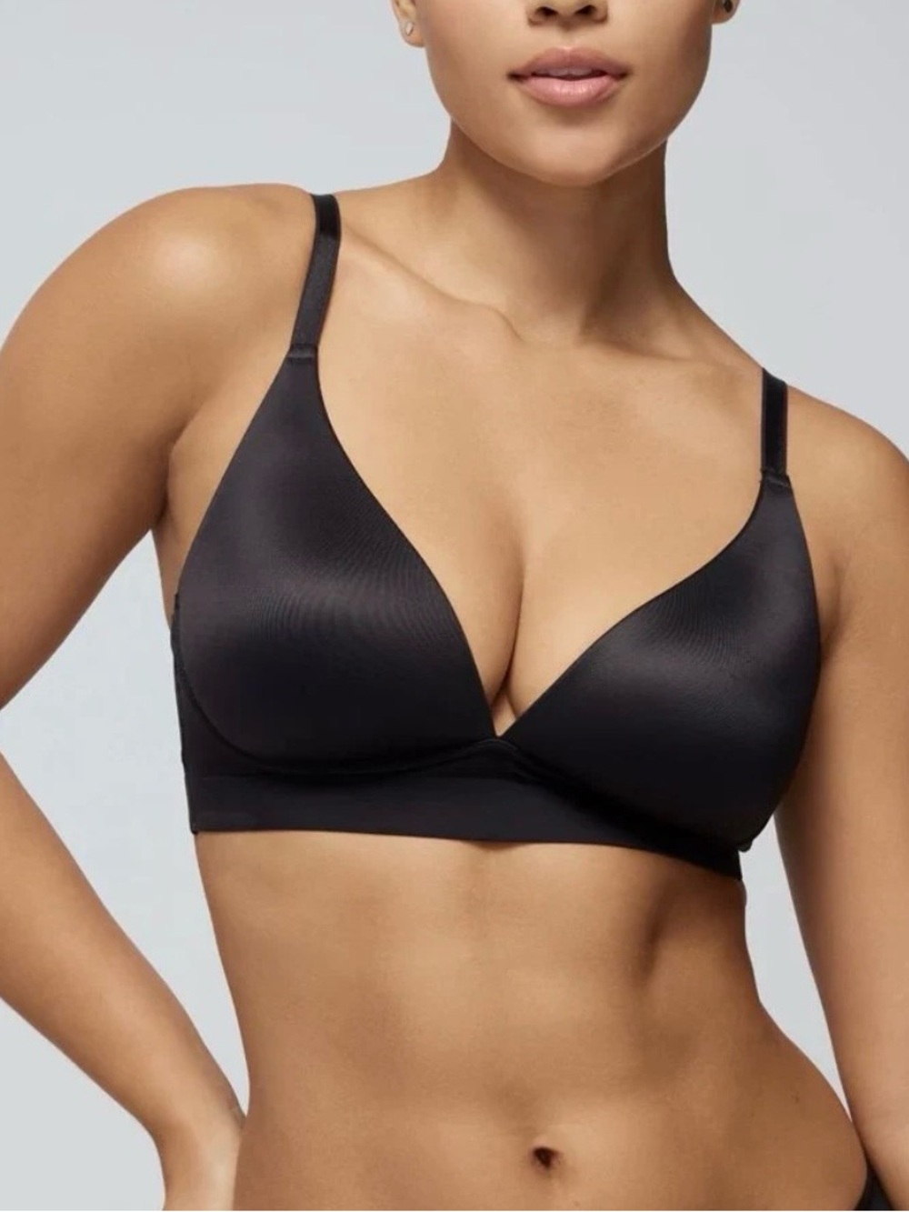 Soma Enbliss Luxe Plunge Bralette Size XXL Black Convertible Wireless bra